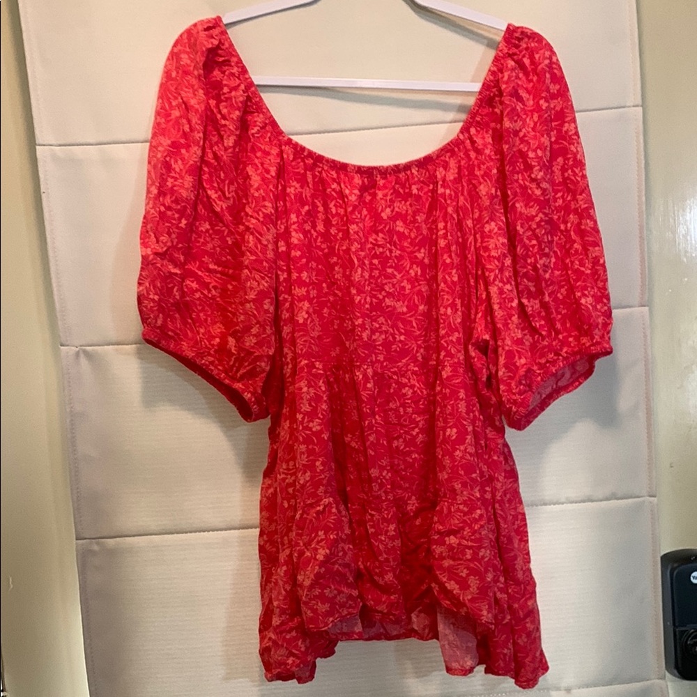 Women's Pink Baby Doll Floral Top